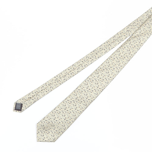 Marks and Spencer Beige Floral Silk Men's Tie