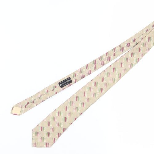 Hardy Amies Men's Beige Silk Geometric Tie