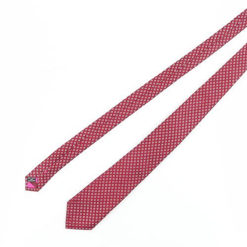 Alexandre of England Red Geometric Silk Tie for Men