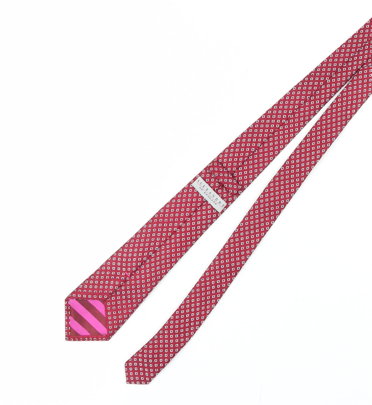 Alexandre of England Red Geometric Silk Tie for Men