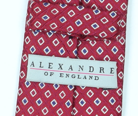 Alexandre of England Red Geometric Silk Tie for Men