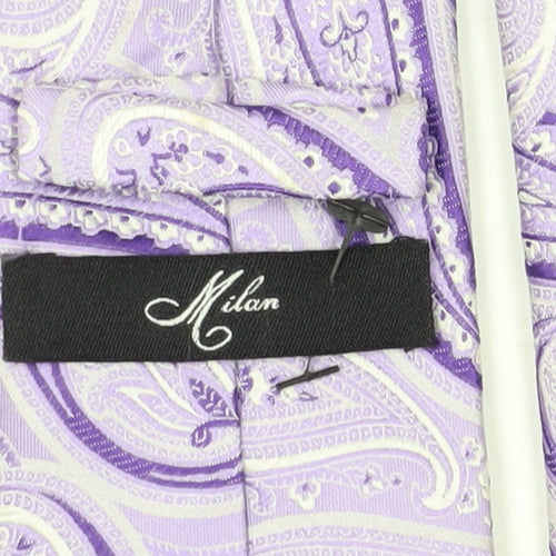 Milan Men's Purple Silk Paisley Tie