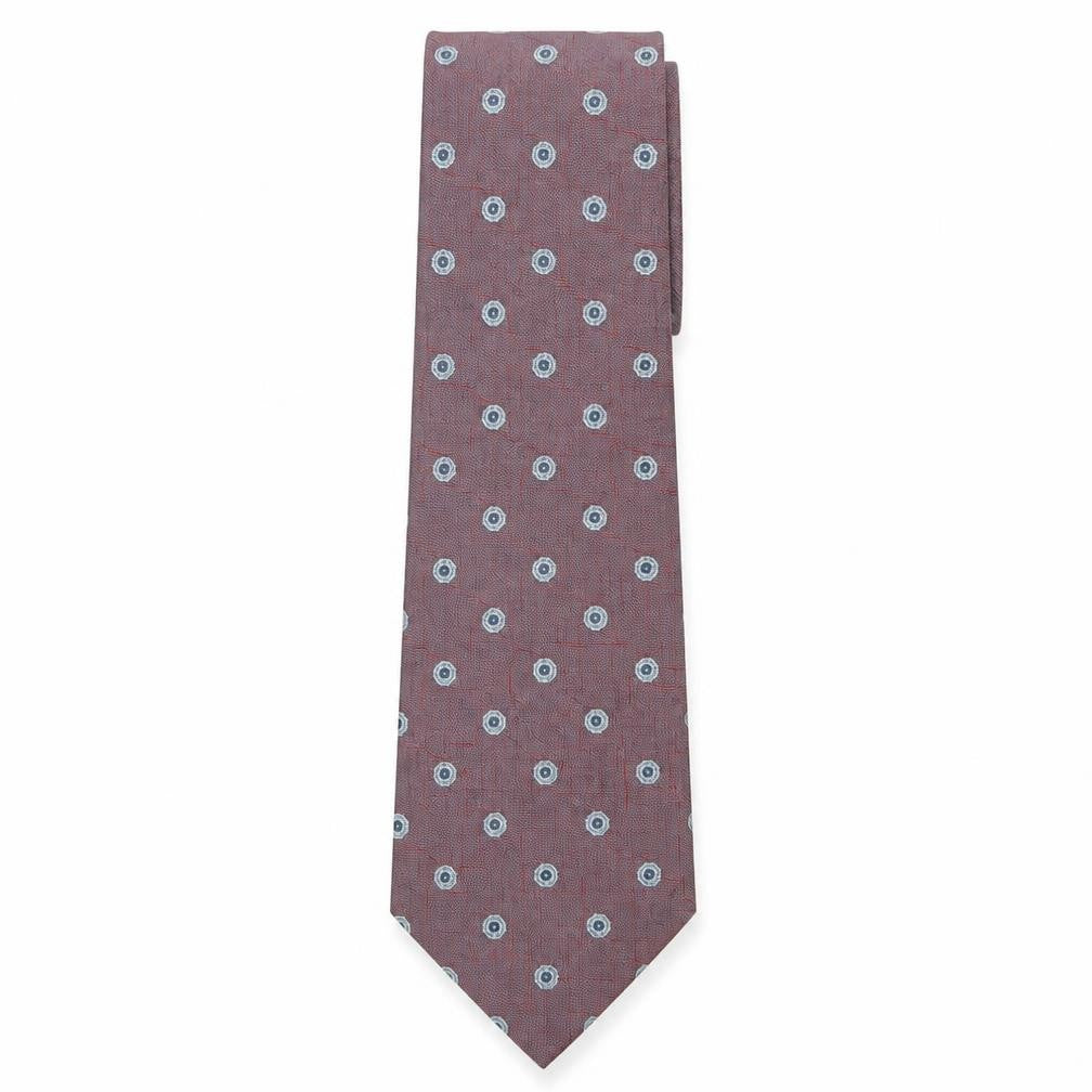 Front view of Jaeger Men's Red Geometric Silk Tie