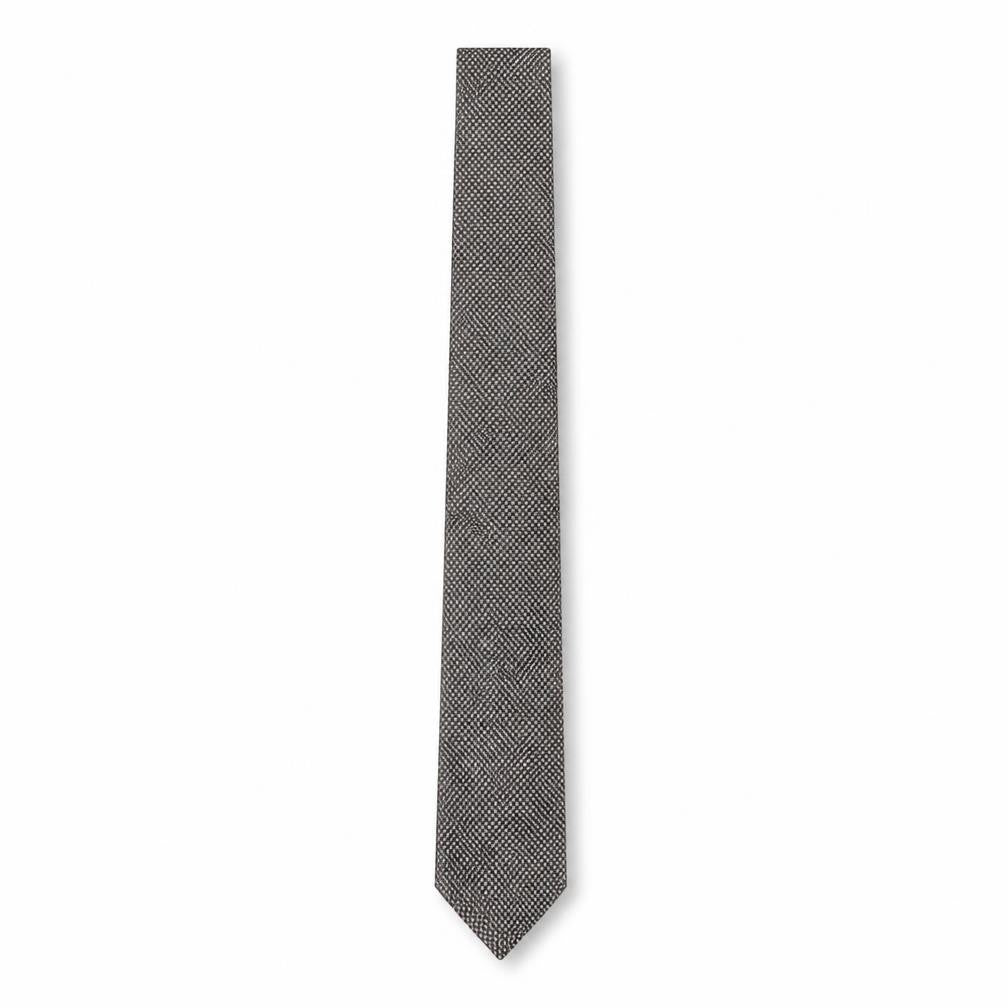 Front view of Blazer Men's Grey Slim Silk Geometric Tie