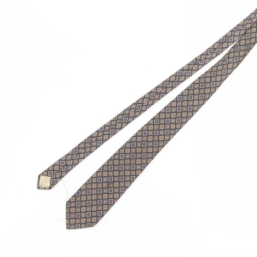 Michelsons of London Men's Beige Blue Geometric Tie