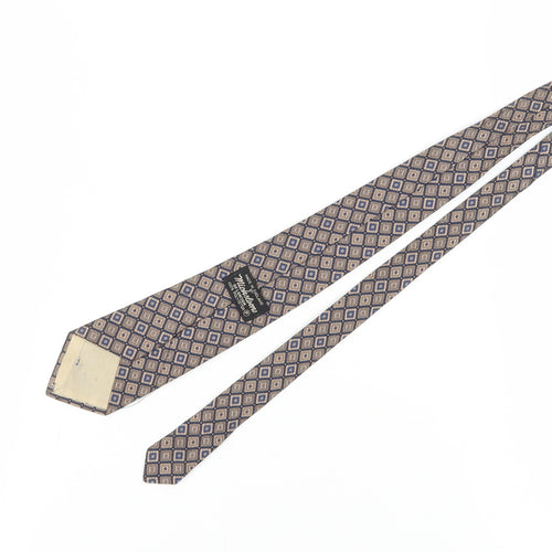 Michelsons of London Men's Beige Blue Geometric Tie