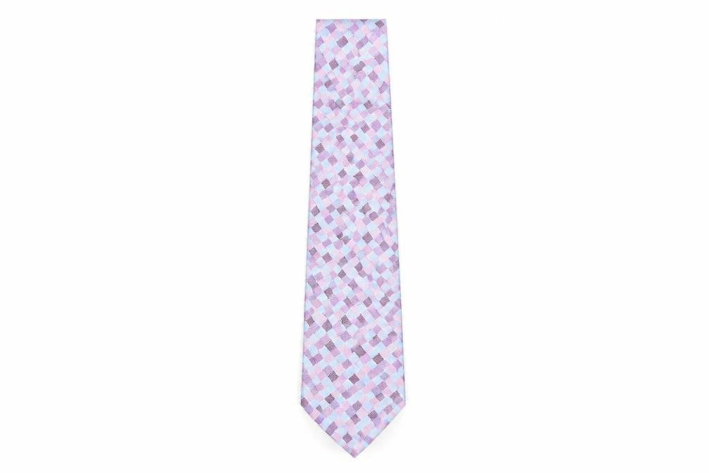 Front view of Marks & Spencer Men's Multicoloured Geometric Silk Tie