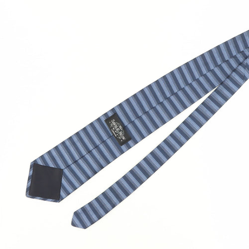 Savile Row Men's Blue Striped Silk Tie One Size