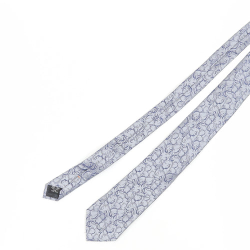 Simon Carter Men's Grey Floral Silk Handmade Tie