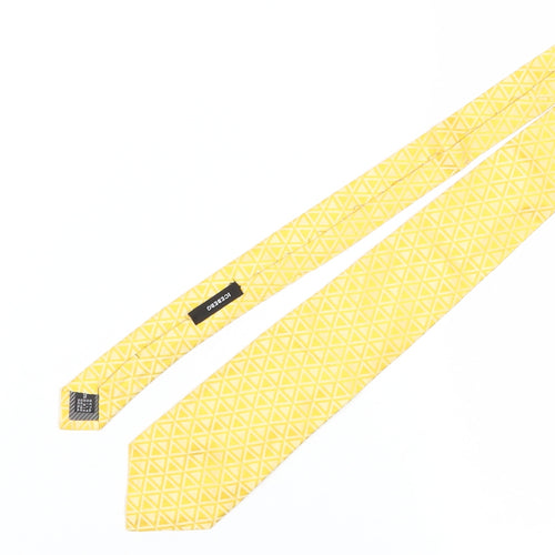 Iceberg Men's Yellow Geometric Silk Tie