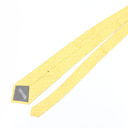 Iceberg Men's Yellow Geometric Silk Tie