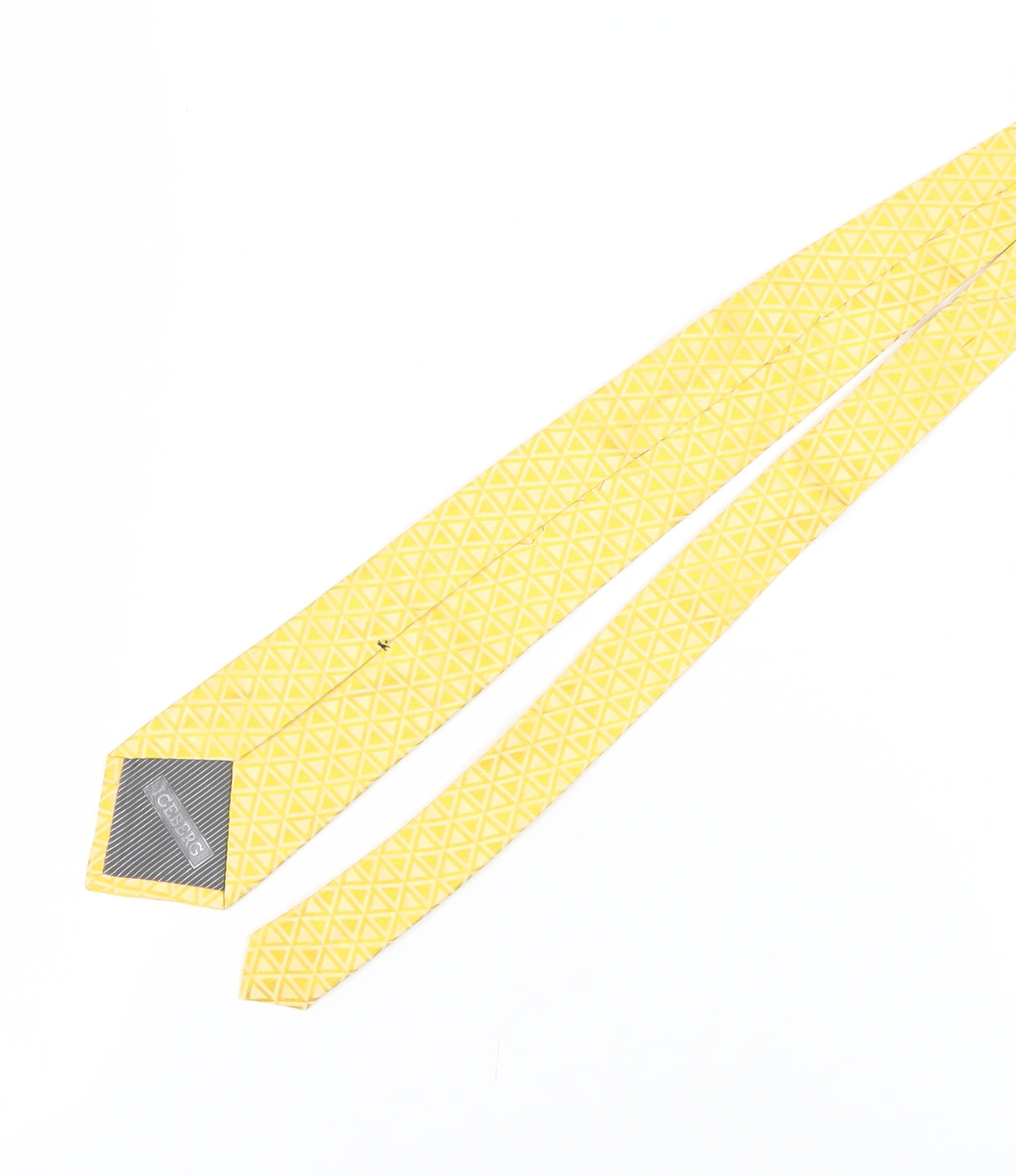 Iceberg Men's Yellow Geometric Silk Tie