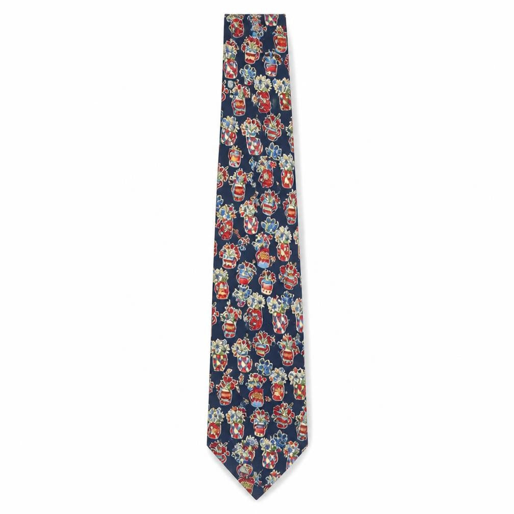 Front view of Daniel Hechter Men's Multicoloured Floral Silk Tie