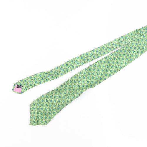 Paul Costelloe Men's Green Silk Geometric Tie