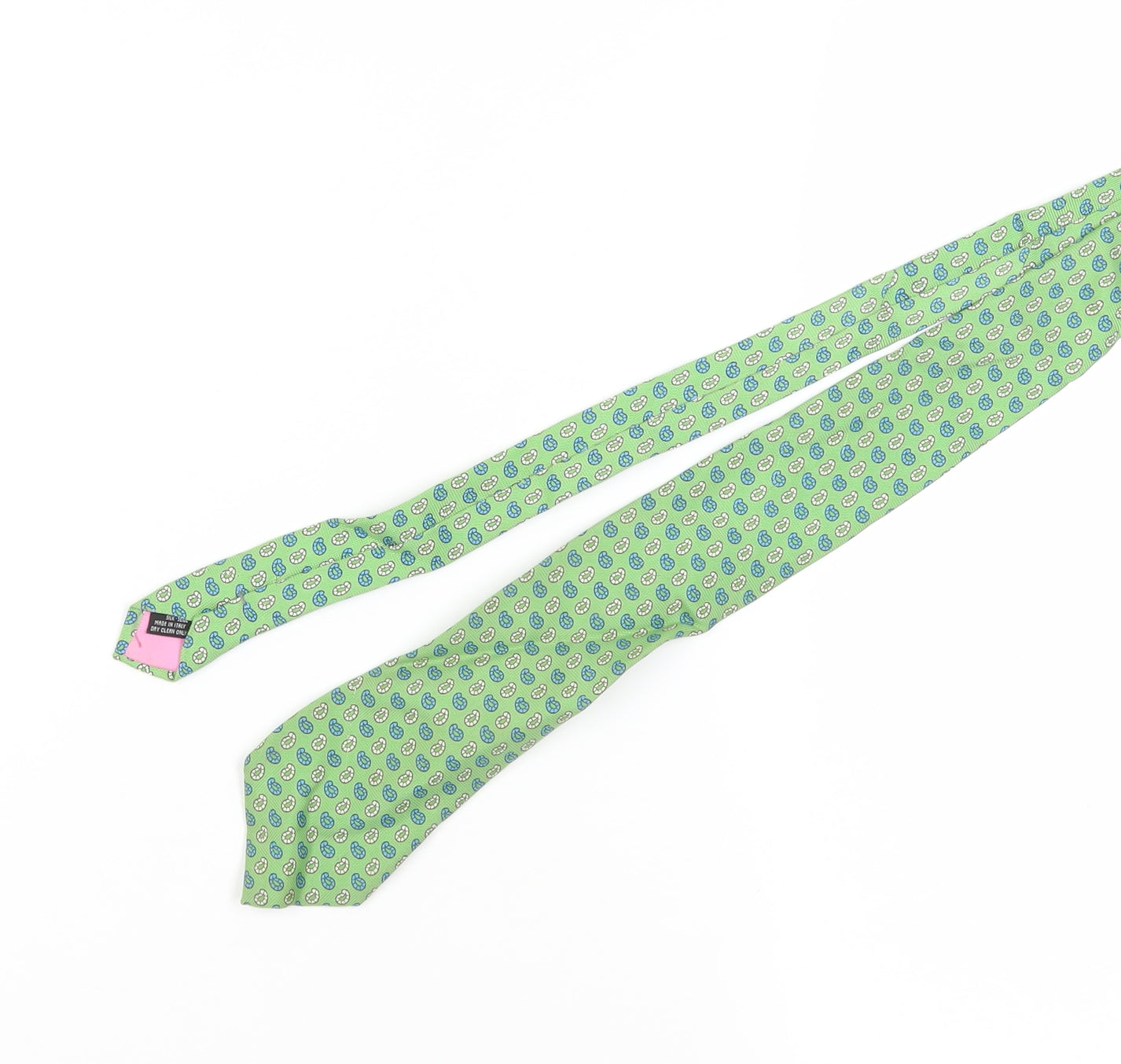 Paul Costelloe Men's Green Silk Geometric Tie