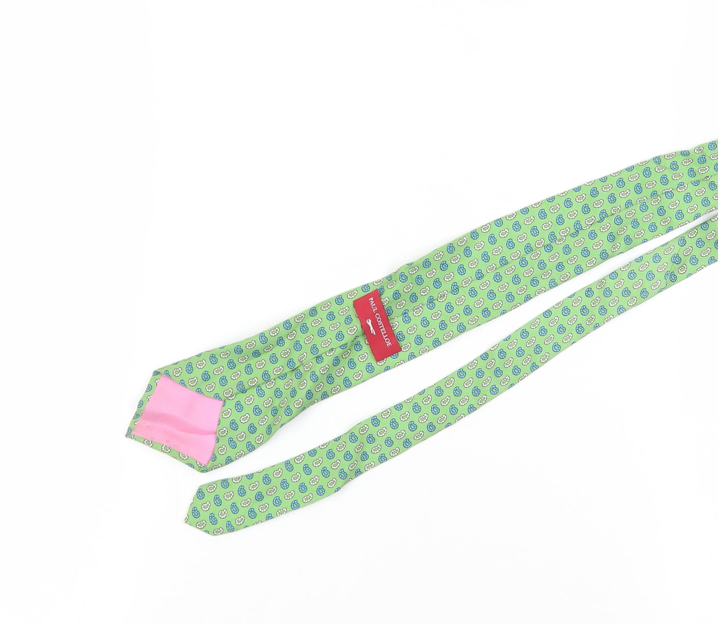 Paul Costelloe Men's Green Silk Geometric Tie