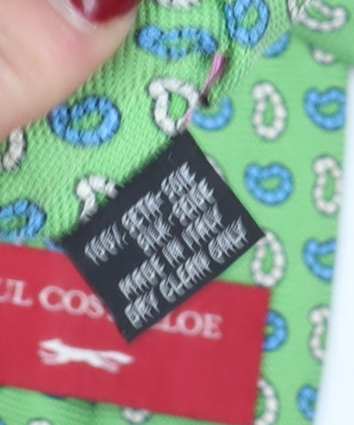 Paul Costelloe Men's Green Silk Geometric Tie