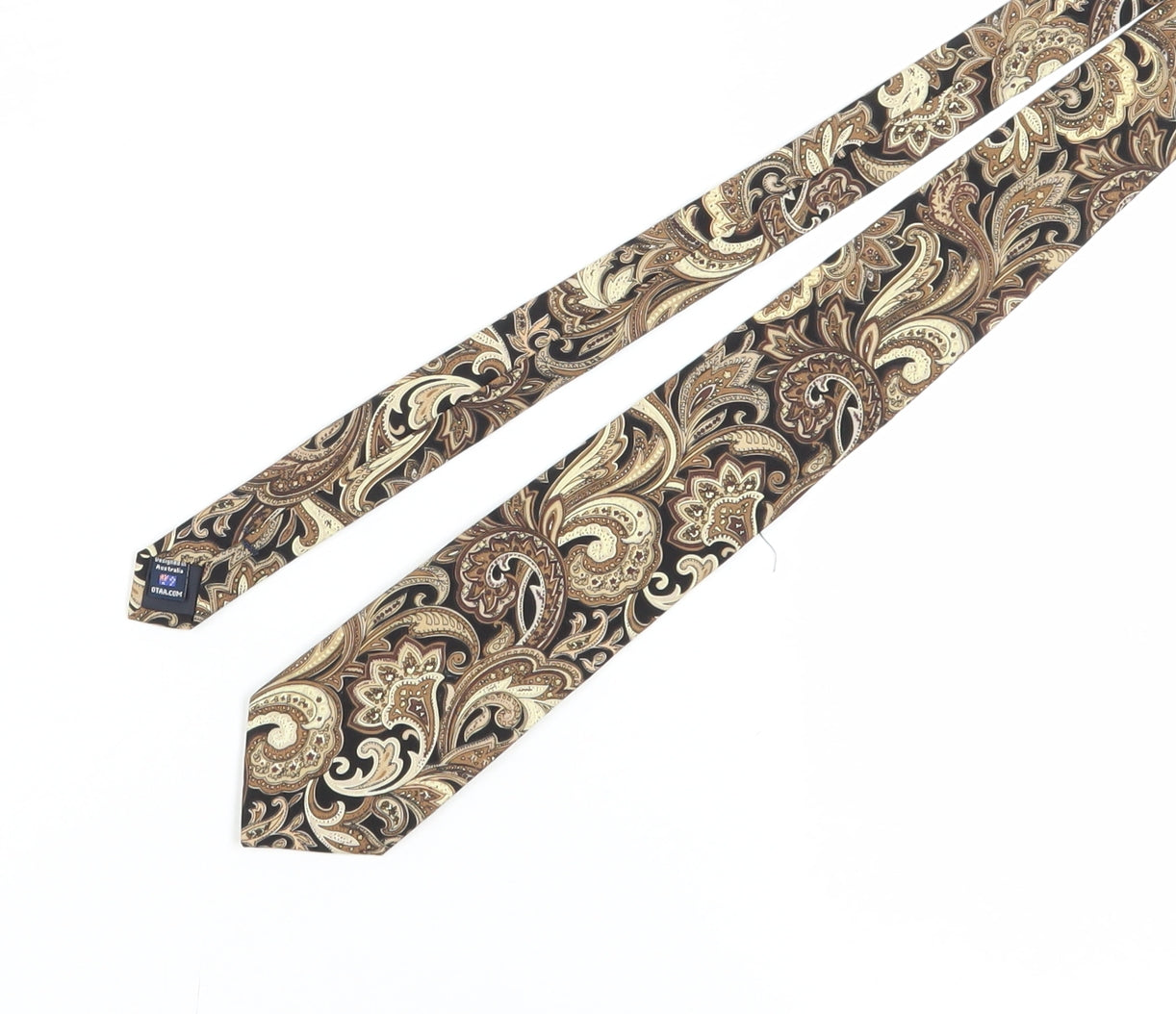 OTAA Men's Brown Paisley Cotton Handmade Tie