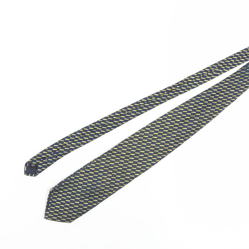 Savile Row Men's Blue Geometric Silk Tie