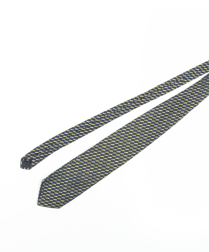 Savile Row Men's Blue Geometric Silk Tie