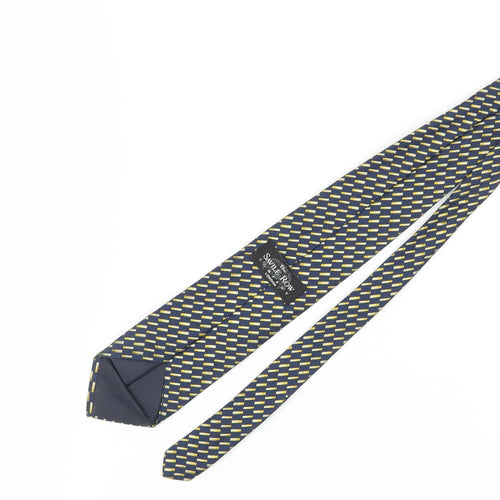 Savile Row Men's Blue Geometric Silk Tie