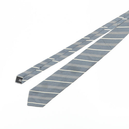 Cerruti 1881 Men's Grey Striped Slim Silk Tie One Size