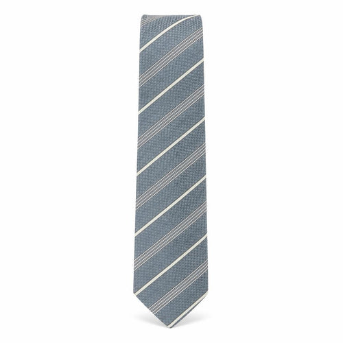 Cerruti 1881 Men's Grey Striped Slim Silk Tie One Size