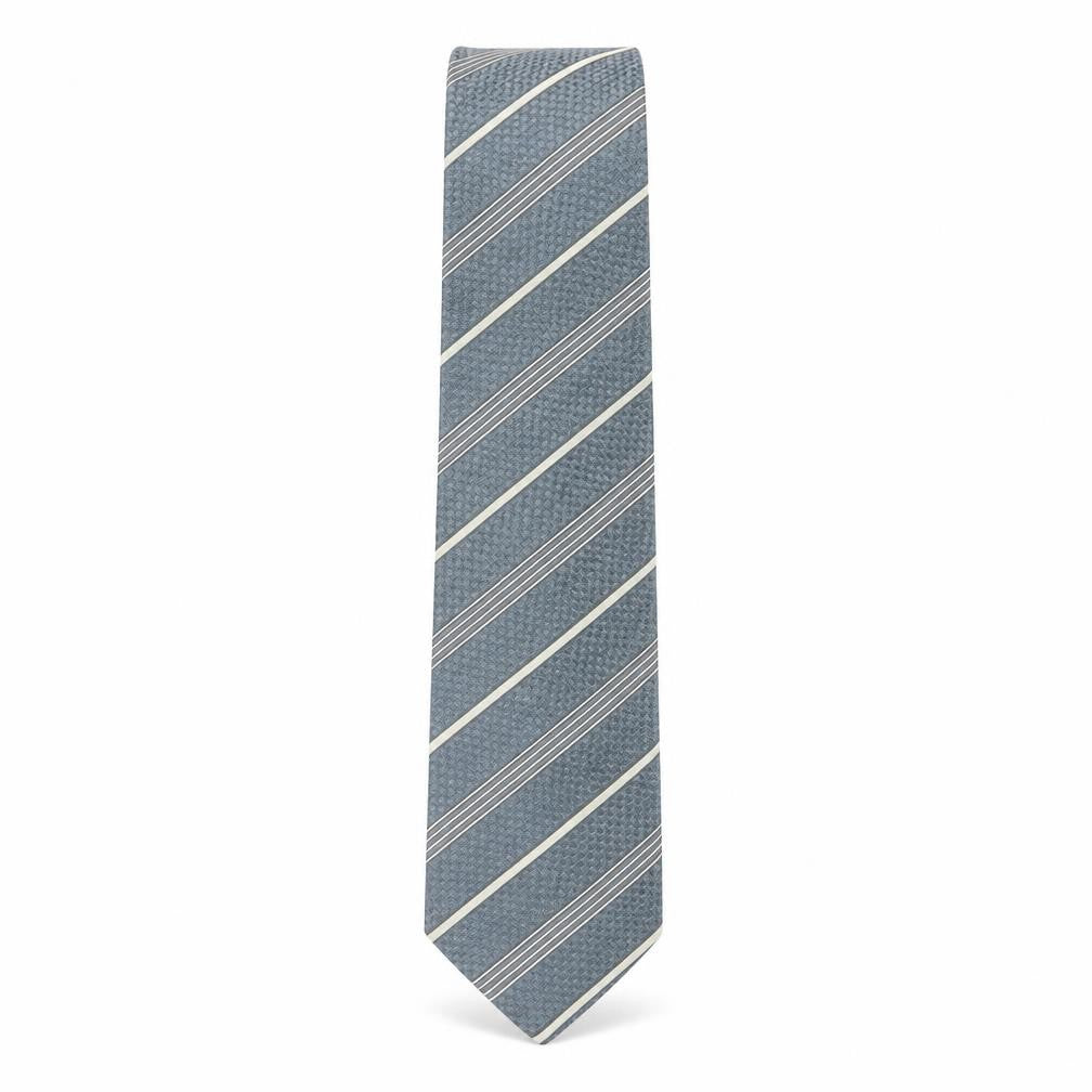Cerruti 1881 Men's Grey Striped Slim Silk Tie One Size