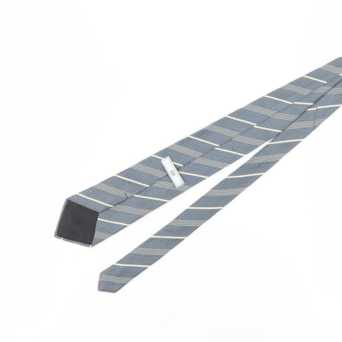 Cerruti 1881 Men's Grey Striped Slim Silk Tie One Size