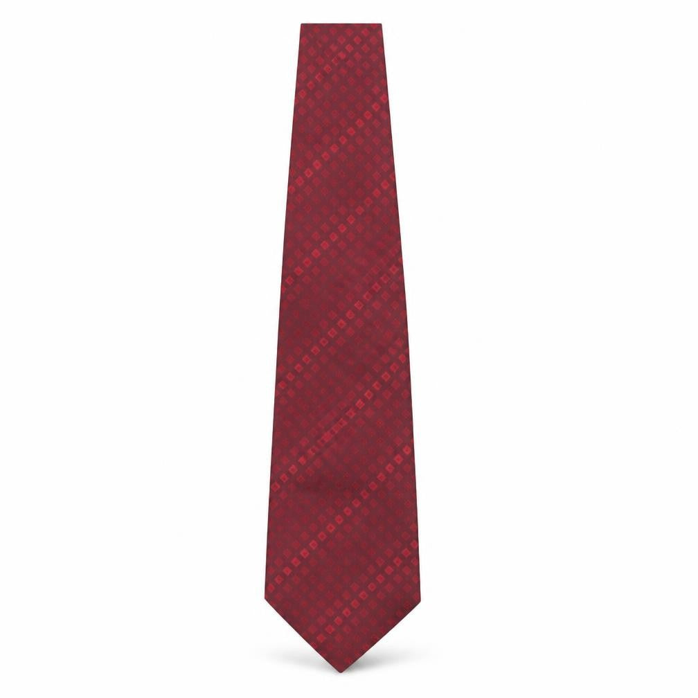 Front view of Jeff Banks Red Plaid Men's Silk Tie
