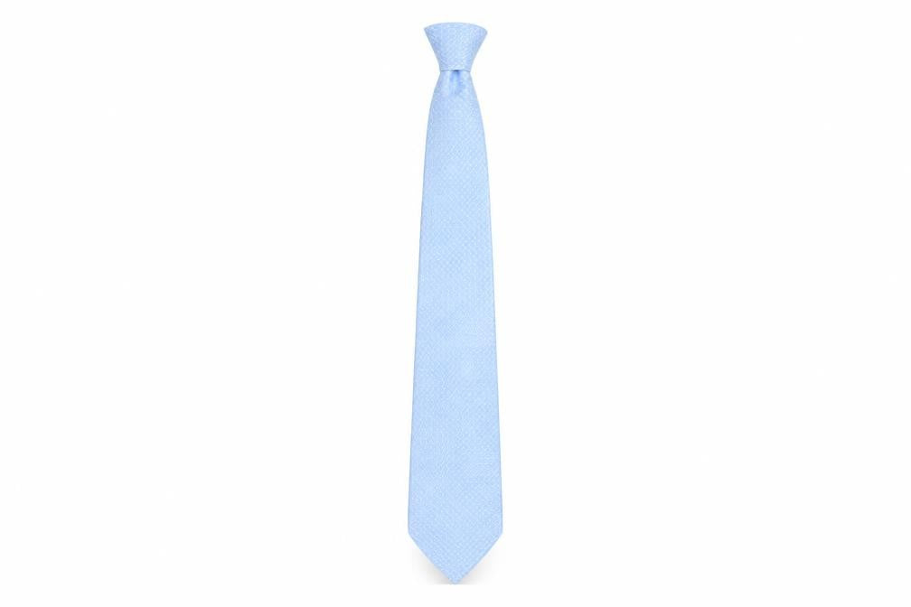 Front view of Thomas Nash Men's Blue Geometric Polyester Tie