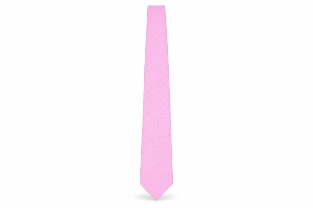 Front view of Austin Reed Pink Silk Polka Dot Tie Men’s One Size