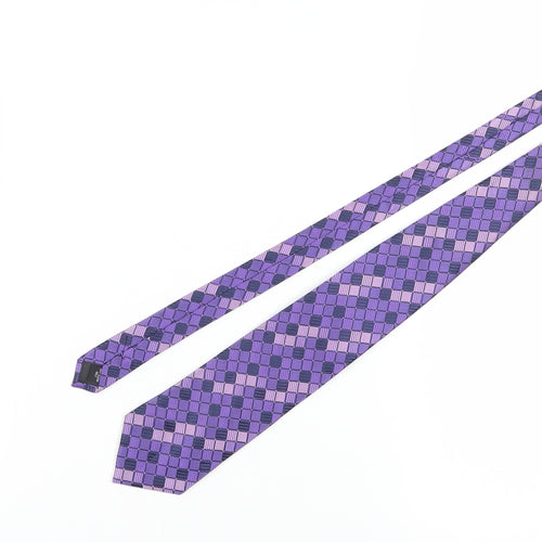 Enrico Rossini Men's Purple Geometric Silk Tie