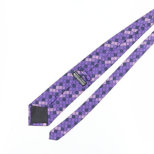 Enrico Rossini Men's Purple Geometric Silk Tie