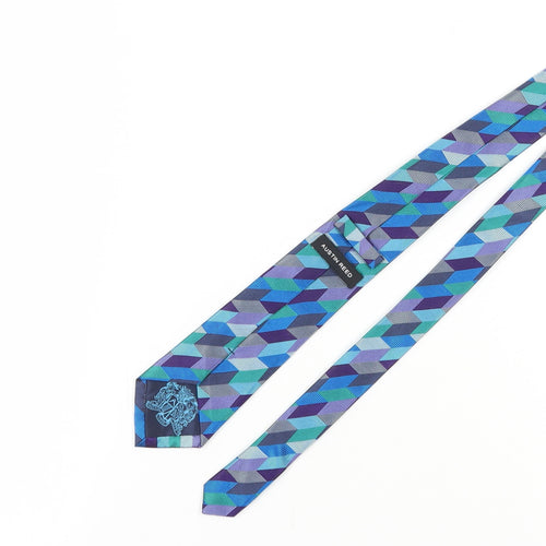 Austin Reed Men's Blue Geometric Silk Slim Tie