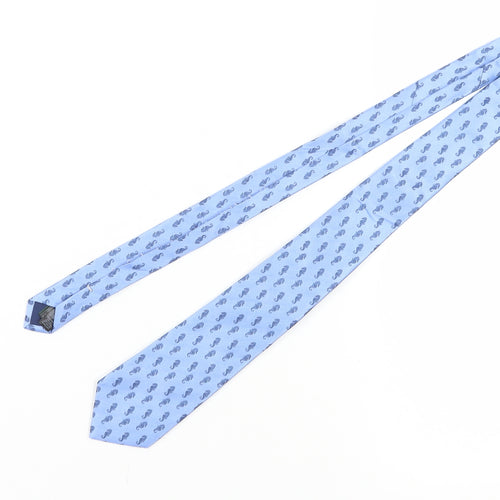 Marks and Spencer Blue Silk Men's Tie with Seahorse Pattern