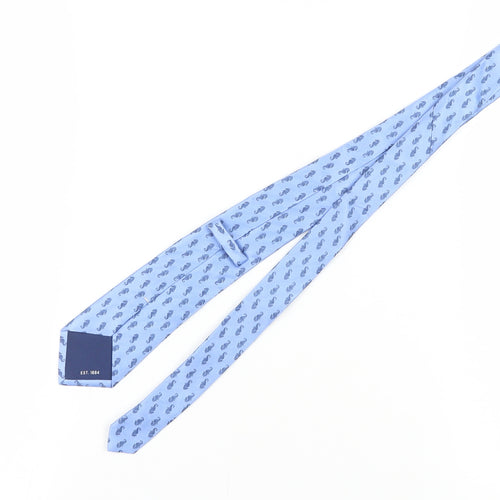 Marks and Spencer Blue Silk Men's Tie with Seahorse Pattern