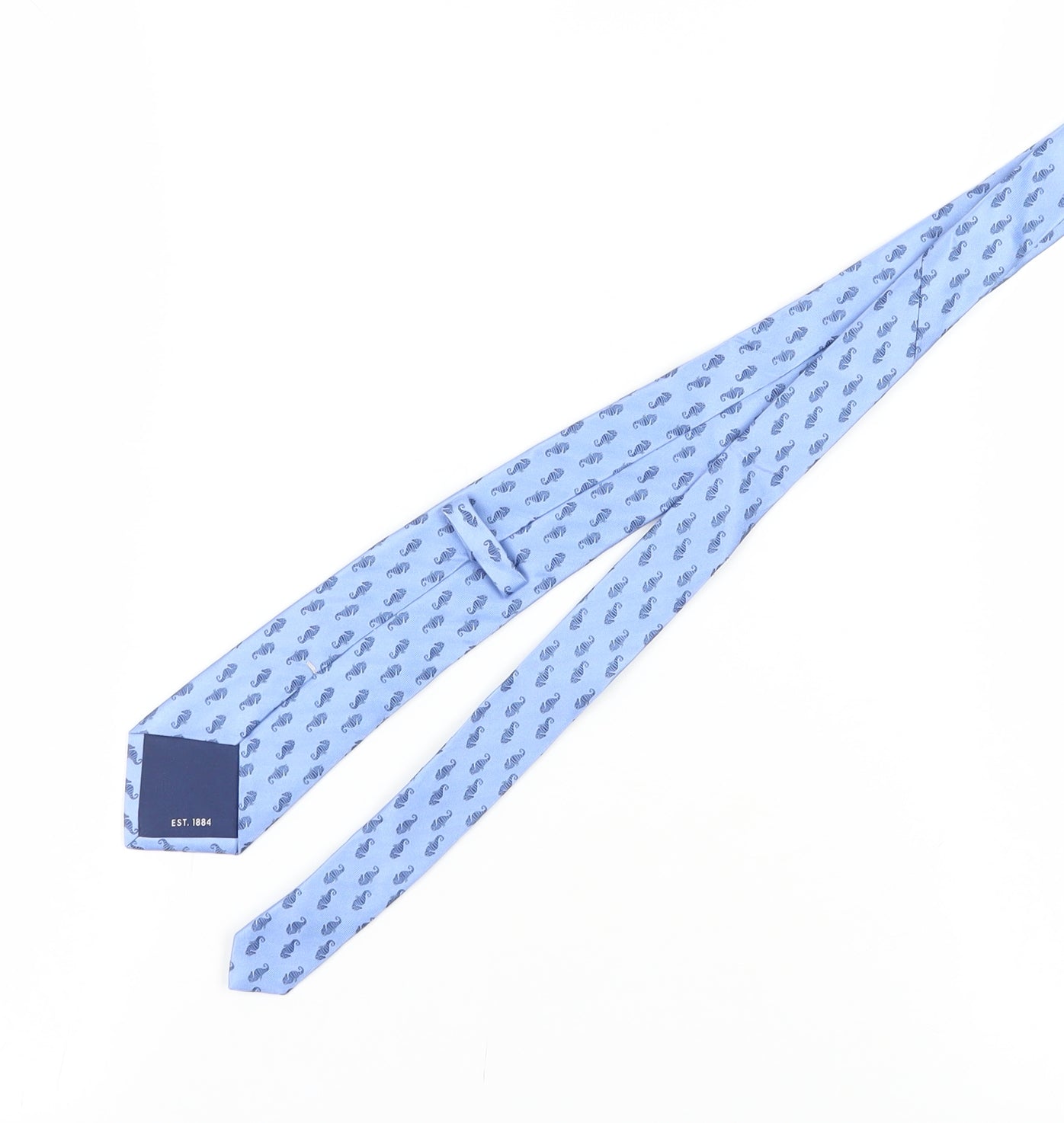 Marks and Spencer Blue Silk Men's Tie with Seahorse Pattern