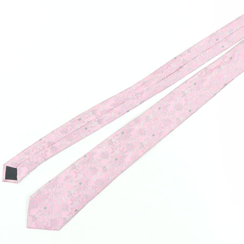 French Connection Pink Floral Silk Men's Tie
