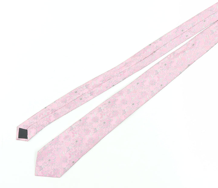 French Connection Pink Floral Silk Men's Tie
