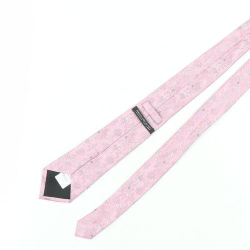 French Connection Pink Floral Silk Men's Tie