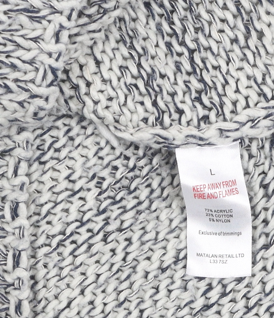 Falmer Heritage Grey Knit Women's Pullover Hoodie - L