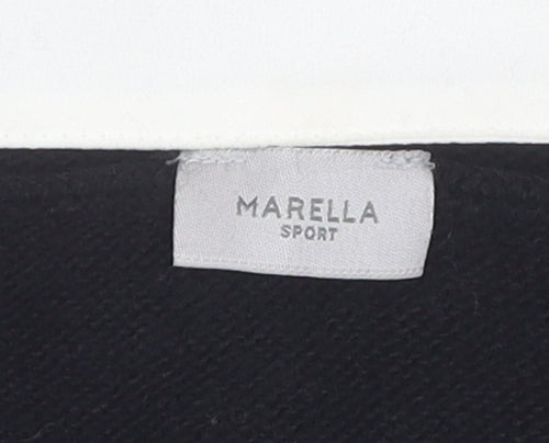 Marella Sport Women's Black Ivory Layered Knit Top M