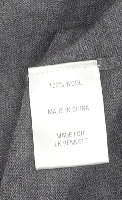L.K. Bennett Grey Women's Cardigan Size M Wool Knit