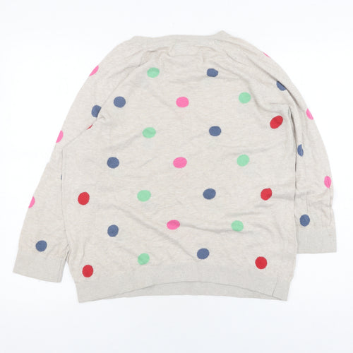 Antoni & Alison Women's Beige Polka Dot Pullover Jumper L