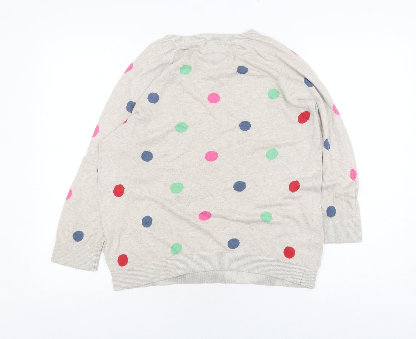 Antoni & Alison Women's Beige Polka Dot Pullover Jumper L