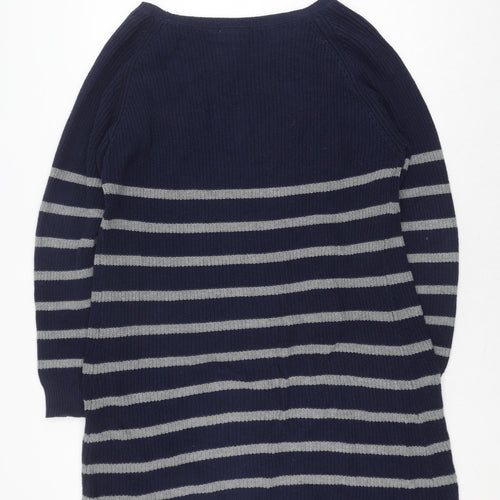 JoJo Maman Bébé Women's Blue Striped Knit Jumper