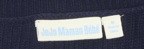 JoJo Maman Bébé Women's Blue Striped Knit Jumper