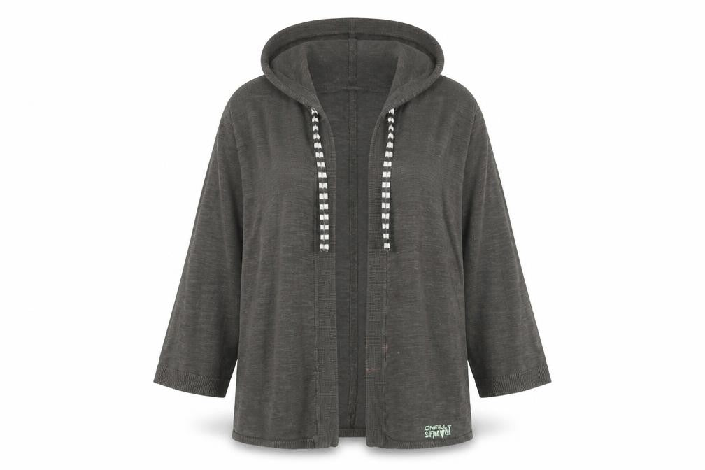 Front view of O'Neill Women's Grey Hooded Cardigan -, size S