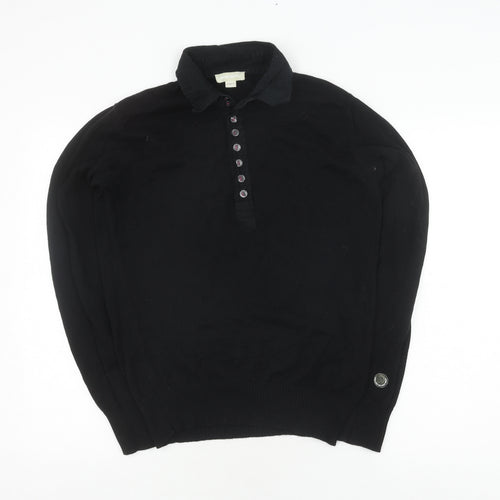 Diesel Women's Black Cotton Henley Jumper, Size S